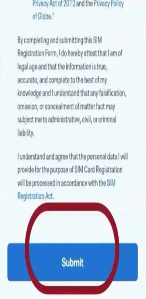 Globe-SIM-Registration-Step-7